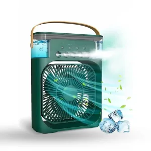 3-in-1 Portable Air Cooler with LED Light & Fan – Mini Personal AC with Timer, 3 Speeds, Low Noise