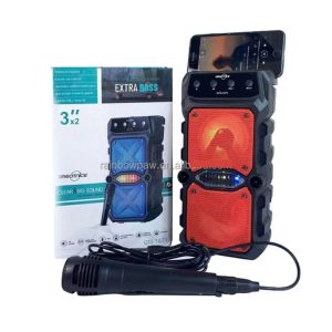 GTS-1571 Dual 3-Inch Portable Karaoke Party Box – Bluetooth Speaker with Mic, Lights & Bass Boost
