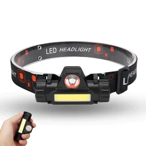 Portable Mini Flashlight Q5 + COB LED Headlamp – Ultra-Bright, Rechargeable, Lightweight for Outdoor & Emergency Use