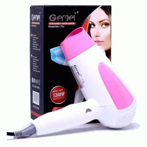 Gemei Hair Dryer GM-1709 | Powerful 1000W Foldable Travel Hair Dryer